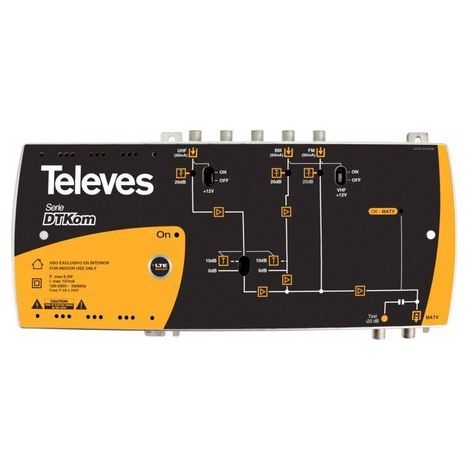 Amplificador DTKom MATV 3E/1S "F" FM-BIII-UHF