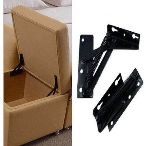 Pair 2 pièces support de levage pliable à 80 degrés, charnières à ressort noires sont largement utilisées dans les poussoirs de charnière de canapé, charn (1/4)
