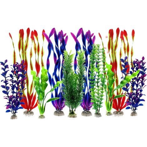 Árbol de plantas artificiales de colores - Juego de 10 piezas de algas marinas