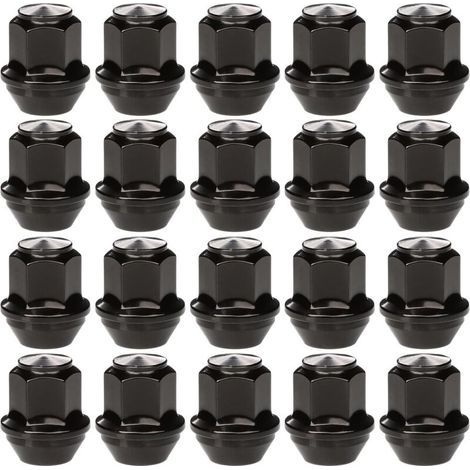 20 écrous de roue monoblocs M12x1,5 en alliage avec hexagone interne de 19 mm, compatibles avec la plupart des Ford Focus, Fiesta, Fusion, Escort, Mondeo, Kuga, C-Max. (1/4)