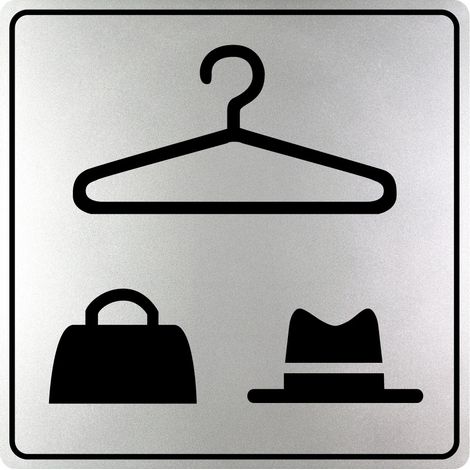 Plaque de porte Vestiaires - Classique argent 90x90mm - 4330280 (1/2)
