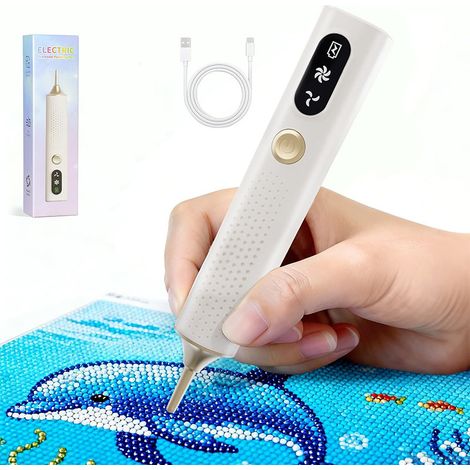 Stylo électrique pour peinture diamant, stylo à aspiration sans fil pour art diamant (sans cire), outil de peinture diamant rechargeable (1/5)
