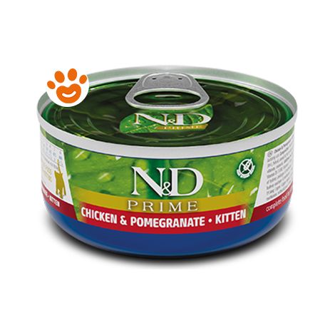 Farmina Cat N&D Prime Kitten Pollo e Melograno - Lattina 70 Gr - Cibo Umido Gatti