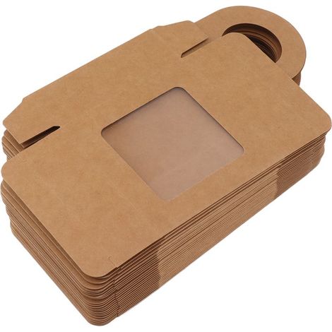 Faltbarer Weinkarton aus Kraftpapier (25 Stück) mit Aufhängehaken und Sichtfenster. (1/5)
