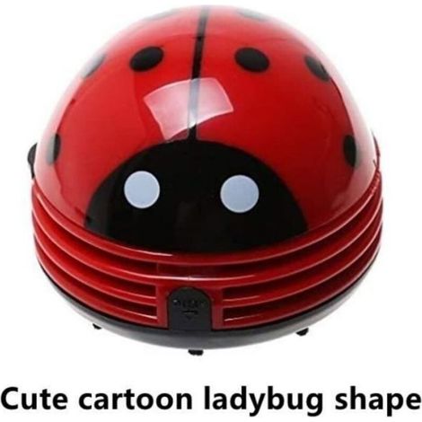 Aspirateur de table mini - Design coccinelle Sans fil - Bureau ou voiture (1/4)