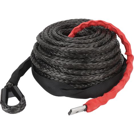 Yctze Câble de Ligne de Treuil Synthétique,5 Mm X 29 M Corde de Treuil Synthétique 16534 Lbs Résistance à la Traction avec Manchon de Ligne de Corde de Treuil pour.