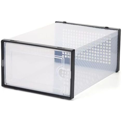 QORVA-1pcs Armoire à Chaussures, Réglables Étagère à Chaussures, Empilable Meuble Chaussure en Métal Armoire à Chaussures Portable Cube, Armoire à Chaussures en Plastique Anti-poussière DIY