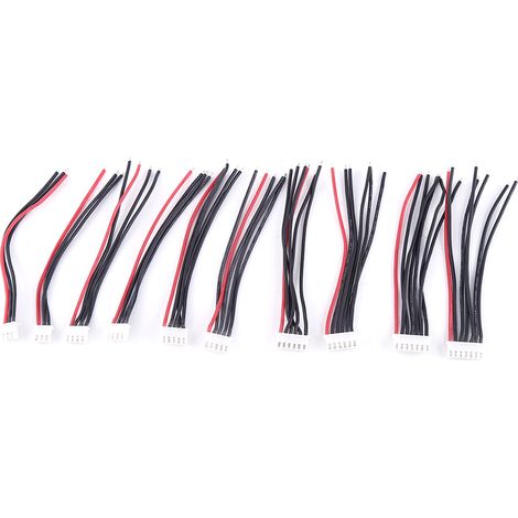 Lot de 10 connecteurs d'équilibrage 10cm 22AWG 2-6S, adaptateur en silicone pour chargeur de batterie RC (1/5)