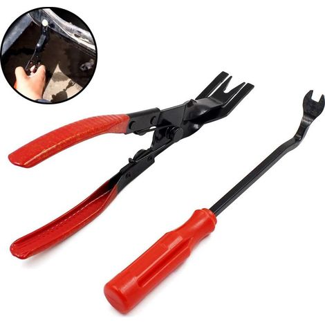 Kit d'outils de démontage de clips de portière (2 pièces), clip de portière automatique, pince universelle, kit de réparation pour garnitures de portières et tableaux de bord, DENUOTOP (1/4)