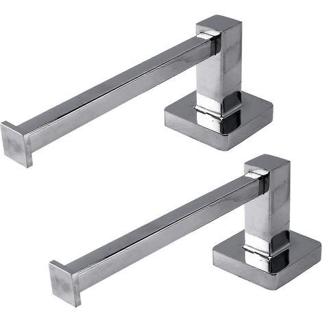 2x quadratischer Chrom-Toilettenpapierhalter für Badezimmer.Wandmontierte Toilettenpapierrolle (1/5)