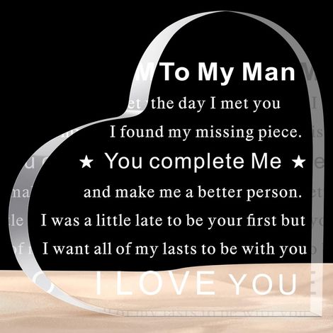 Plaque acrylique cadeau pour lui – Homme, petit ami, fiancé, mari Souvenir anniversaire, mariage, fiançailles, Noël, fête des pères Je t’aime idée cadeau anniversaire (1/5)