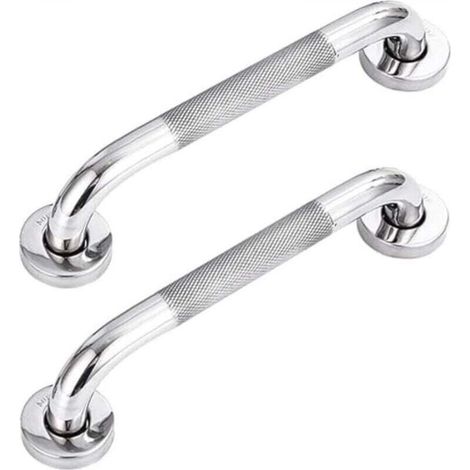 Set of 2 stainless steel 304 bathroom grab bars with non-slip grip, for bathtub, toilet, bathroom (1/5)