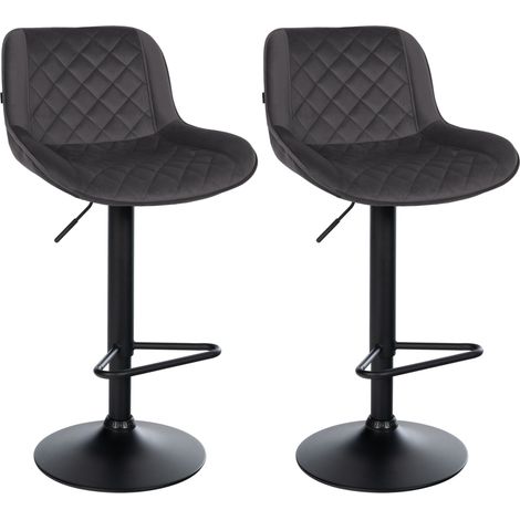 Set 2 sgabelli da bar Kasson nero Velluto