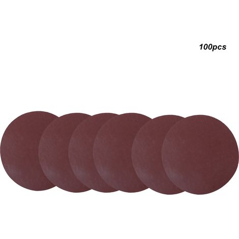 100 disques de papier abrasif ronds de 125 mm (5 pouces) de diamètre, dos velours, grain 320, pour le polissage et le meulage (1/5)