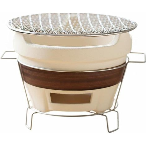 Mini réchaud à thé multifonction à briquettes, fourneau traditionnel portable extérieur, idéal pour camping et terrasse, permet de réchauffer le thé et réaliser des grillades lors de vos moments de dé (1/5)