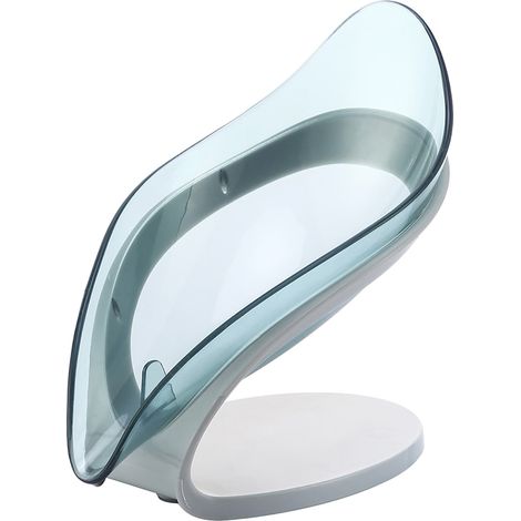 Boîte À Savon Avec Évacuation - Sans Perçage - Pour Salle De Bains Et Cuisine - En ABS PS Et Gel De Silice - Bleu Ou Gris - 1 Pièce