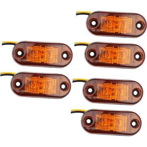 6 Pièces feux de remorque à LED feux arrière feux de position latéraux pour camions voyant latéral de camion un camion clignotant signal lumineux lumière latérale (1/5)