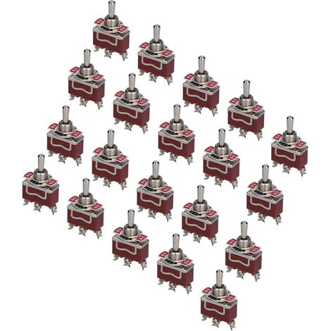Kit de 20 interrupteurs à bascule autobloquants à 3 bornes et 3 positions, 250 V CA (1/5)