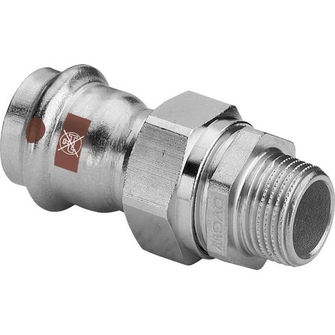 Viega Raccordo di transizione Temponox, d 22mm, R 3/4 ottone nichelato, acciaio inossidabile modello 1765, 812089