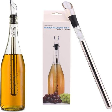 Refroidisseur à vin 3 en 1, carafe et verseur comprend une tige réfrigérante en acier inoxydable un indispensable pour tout bar.-AquaForge (1/5)
