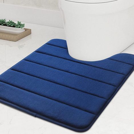 1PC Memory Foam Toilet Seat, Non-Slip, with Cutouts, 40 x 50 cm, Absorbent, Washable, Suitable for Toilet Bowls, Blue (1/3)
