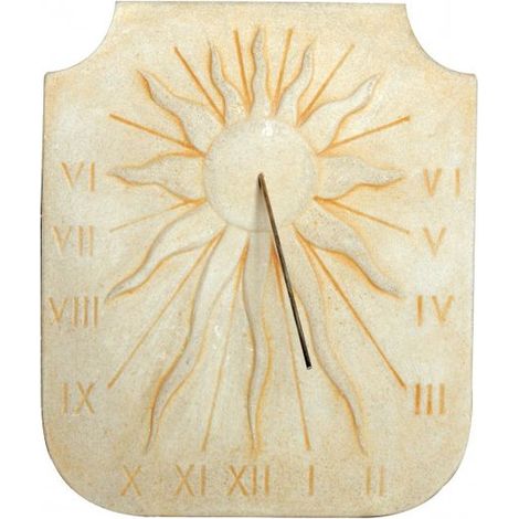 Cadran solaire motif Soleil relief pierre naturelle 38cmx44cm (1/2)