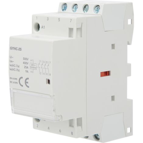 Contacteur Modulaire 4P Industriel Domestique Contrôle de Circuit 4NO 230V 50Hz GYHC-25 (1/5)