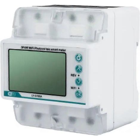 Compteur intelligent triphasé Tuya 4P sur rail DIN 380 V 100 A réglable avec Wi-Fi et réenclenchement automatique pour usage domestique (1/5)
