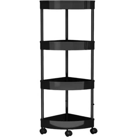 TRADE SHOP - Carrello Mensole Angolari 4 Livelli Con Ruote Portaoggetti Supporti Soggiorno Bagno Cucina -