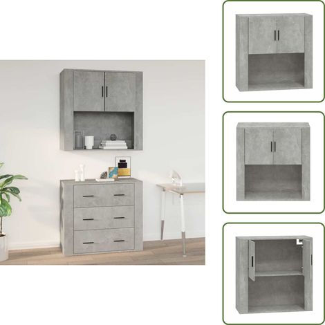 Wandschrank Betongrau 80x33x80 cm Holzwerkstoff - Hängeschrank - Wandschrank - Regal - Aufbewahrung - Wohnzimmer (1/5)