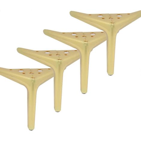 Verstellbare Schrankbeine 15 cm (6 Zoll) Metallmöbelbeine, 4er-Set, robuste, moderne Diamant-Dreieck-Tischfüße, Schreibtischfüße, Stuhlfüße, Sofafüße mit Schrauben für DI-6in 15cm-Typ D Gold