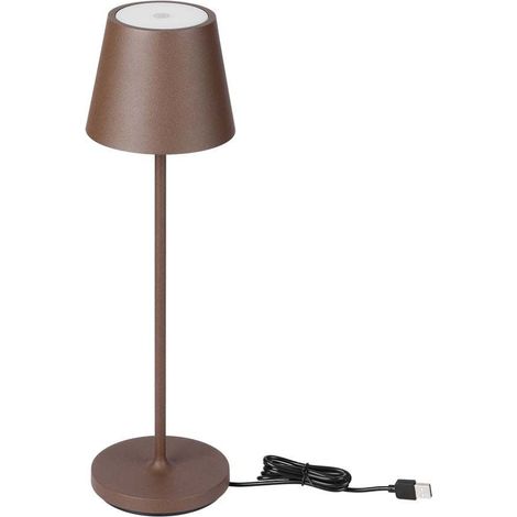 V-TAC 1,5 W Corten LED-Tischleuchte, kabelloses Laden, Touch-dimmbar, Warmweiß, IP54
