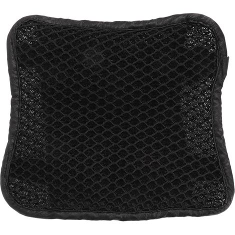 Coussin de selle moto 3D en PVC maille cuir PU noir taille S trous respirants anti-choc absorbant rapidement séchant avec fixation bandes pour toutes motos (1/5)