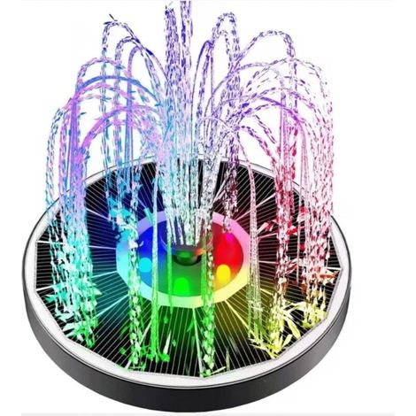 Solar fountain with LED lighting, 3.5W, ideal for bird baths, gardens, outdoor spaces and ponds (1/5)