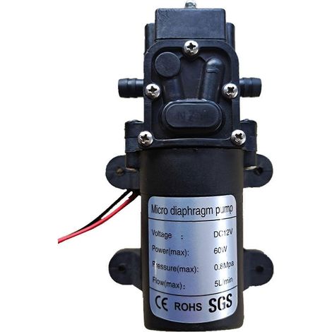 Pompe miniature à membrane 12 V 60 W, surpresseur électrique pour eau douce, pompe auto-amorçante, fonctionne à sec, multicolore (1/5)