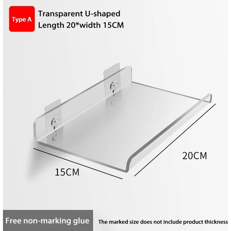 (WGYKLZWJMDKA20x15CM) Étagère de rangement auto-adhésive murale, amovible, pour salle de bain, douche, cuisine, dressing, accessoires de salle de bain (1/5)