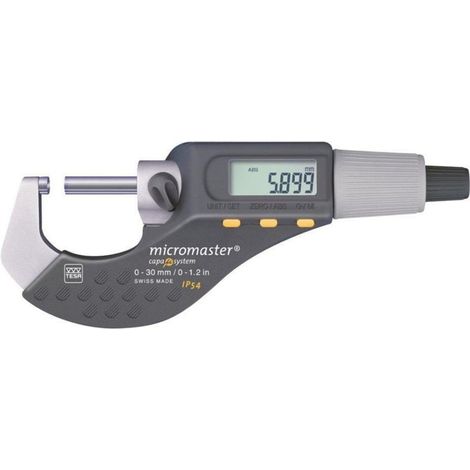 Micrómetro digital TESA MICROMASTER 0-30mm Micrómetro electrónico de exteriores de alta precisión con caras de medición pequeñas