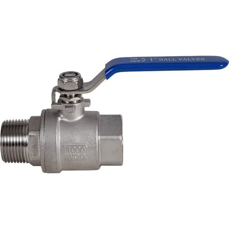 Vanne à boisseau sphérique en acier inoxydable 1 BSP, mâle vers femelle, de type Full Port Valve (Pack de 1) (1/5)