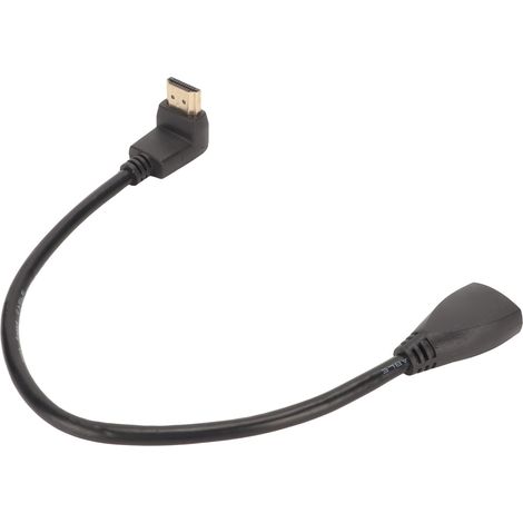 Câble d'extension d'interface multimédia HD coudé à 270°, type A mâle-femelle, compatible 3D et 4K, longueur 30 cm (1 pied). (1/5)