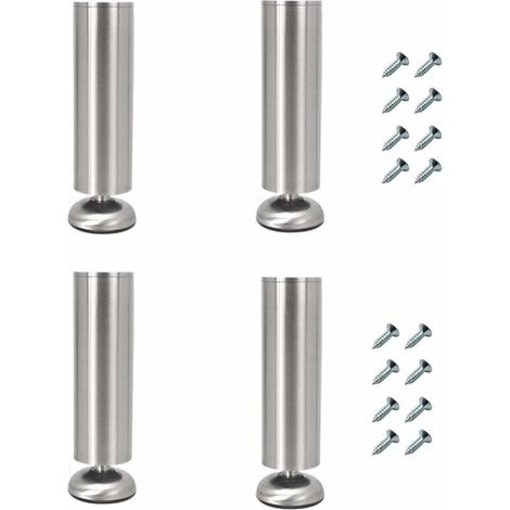 SHINING HOUSE Juego de 4 patas ajustables para muebles, 20 cm de largo, extra gruesas, de acero inoxidable, para mesa de centro, mueble de TV, patas de apoyo para mueble de baño (1/4)