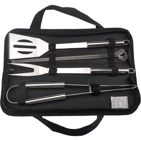 Barbecue utensil set with carry bag – Stainless steel accessories for camping and garden (7 in 1) (1/5)