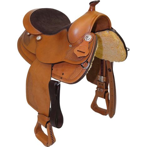 Sella western Triple S da Pleasure con arcione full quarter completa di sottopancia - marrone