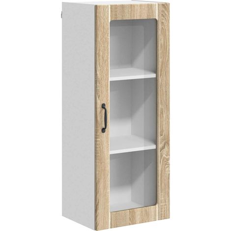 Maison Exclusive - Mobile in vetro da parete LUCCA Rovere Sonoma 40 x 31 x 100 cm