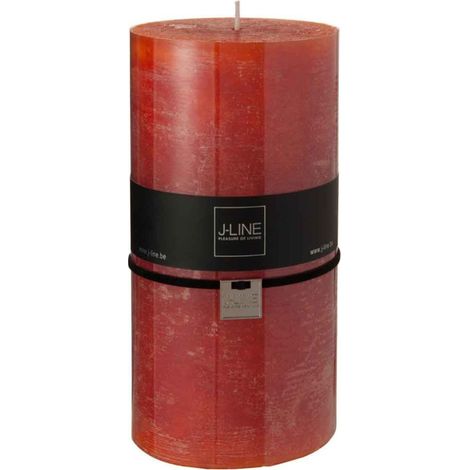 Bougie Cylindrique Déco "Junina" 20cm Orange