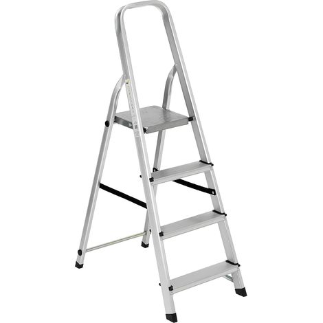 Garden Friend Aluminium-Leiter 4 Stufen 42x76x128h cm max. Belastbarkeit 150 kg (1/2)