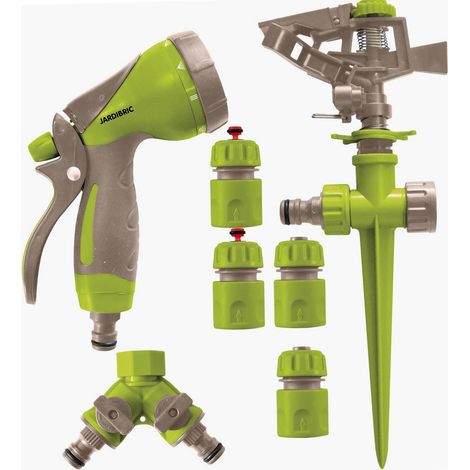 Kit completo di irrigazione con pistola + irrigatori + raccordo a T + connettori (1/2)