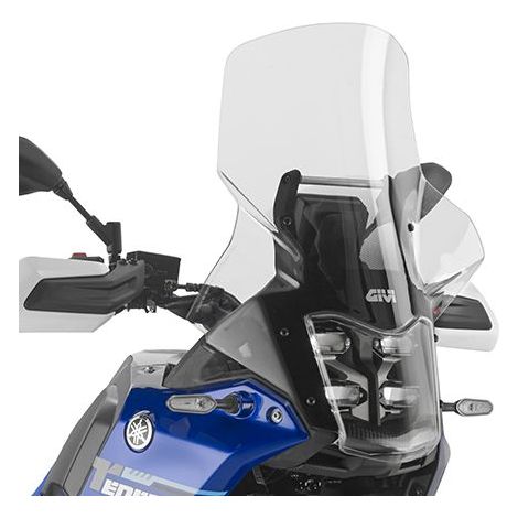 Parabrisas Kappa 2025/11 para Yamaha Tenere 700 '25-'26 (62,5 x 44,5 cm) con cubierta de faro transparente (13,5 cm más alto que el original).