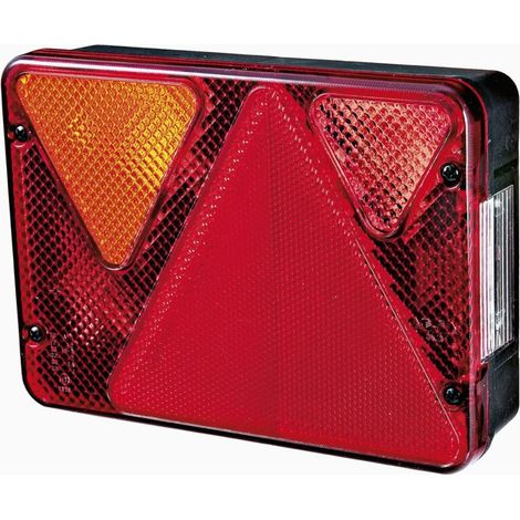 Feu Arrière Remorque - 6 Fonctions - 12 V - Triangle Réfléchissant - Prise 5 Pôles - 187 x 130 x 50 mm (1/5)