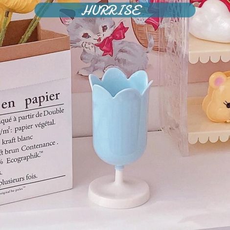 Sonew porte-stylo de bureau Porte-stylo en forme de tulipe, accessoires Photo Vintage innovants, meuble rangement Bleu (1/5)