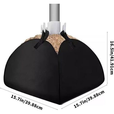 Pied De Parasol - Sac De Lestage Portable Avec Poignée - Pour Tente De Réception Et Trampoline - 40 x 40 x 42 cm - Noir (1/5)